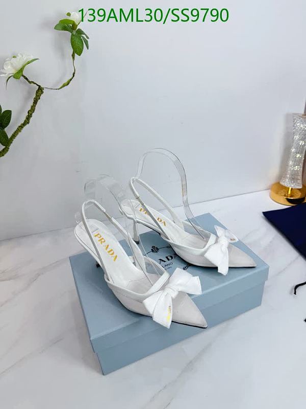 Prada Women's White Patent Leather Bow Slingback Heels