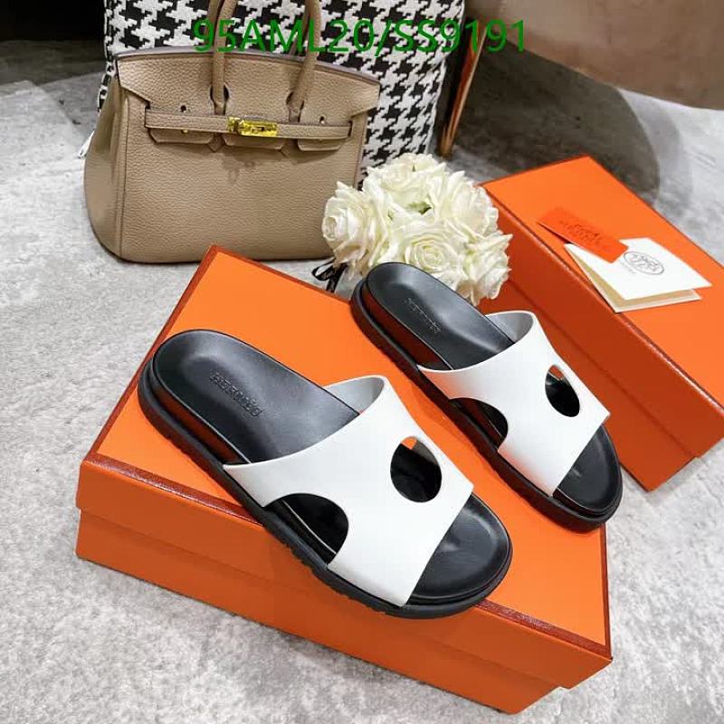 Hermes Women's Iconic H Slide Sandals - White Leather
