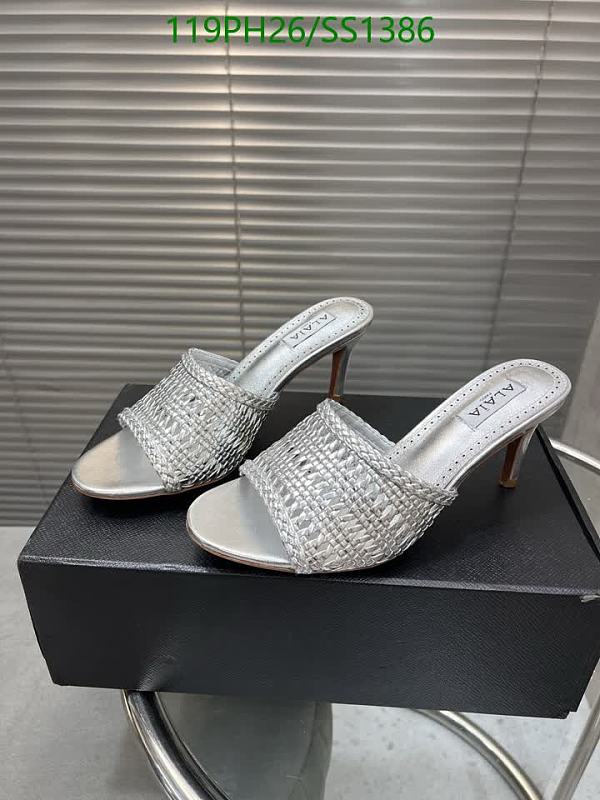 Alaia Women's Silver Leather Woven Heeled Mules - EU 35-42