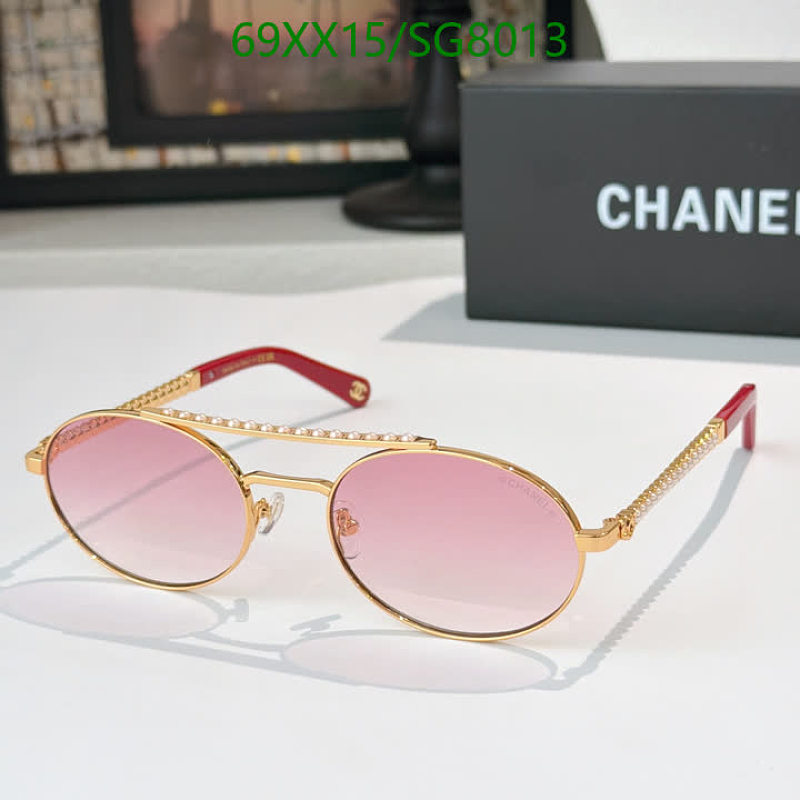 Chanel SG8013 Oval Pearl Embellished Sunglasses Pink Gradient Lenses