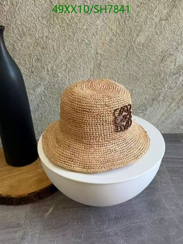 Loewe Raffia Bucket Hat with Anagram Detail