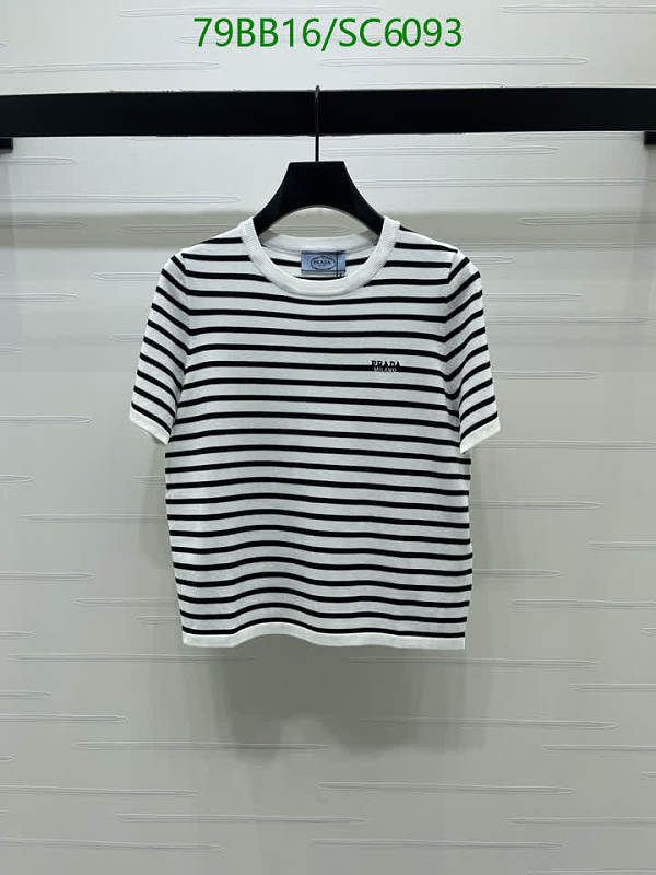 Prada Striped Knit Short Sleeve Top
