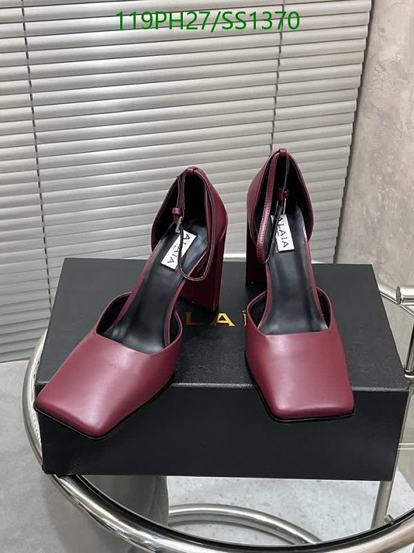 Alaïa Women's Burgundy Leather Square-Toe Block Heel Pumps
