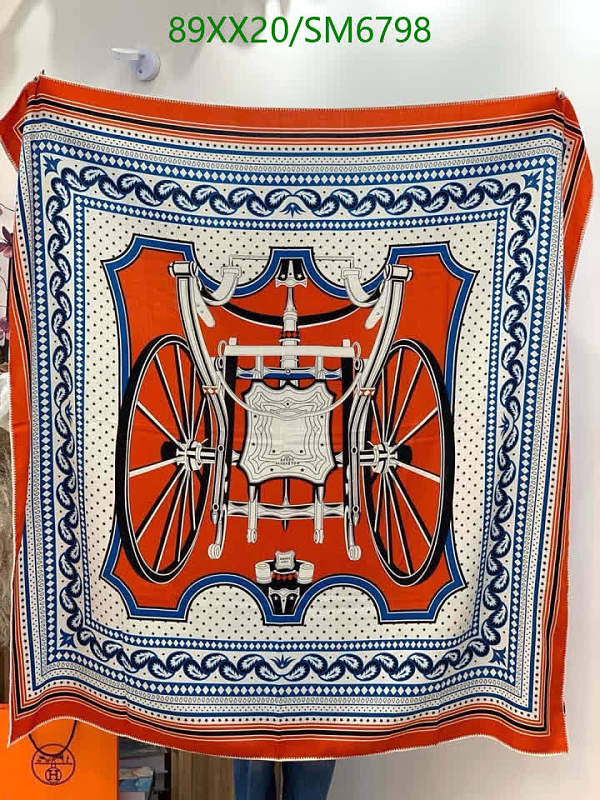 Hermès Silk Scarf 140x140cm | Luxurious Cashmere Blend Orange Carriage Print 2 Hermès Silk Scarf 140x140cm | Luxurious Cashmere Blend Orange Carriage Print