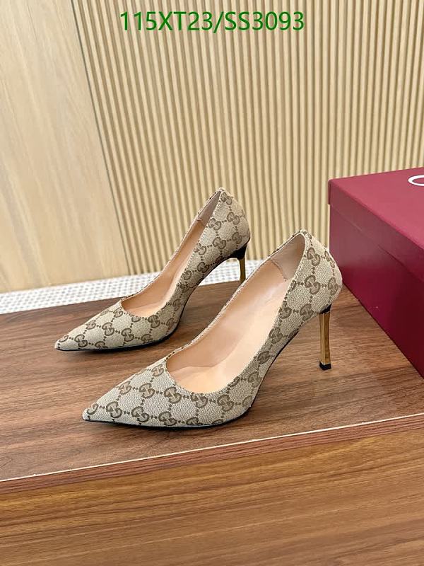 Gucci Women's Beige GG Canvas & Leather Pointed-Toe Pumps