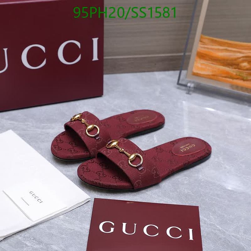 Gucci Women's Burgundy Horsebit Slides - Genuine Leather & Denim