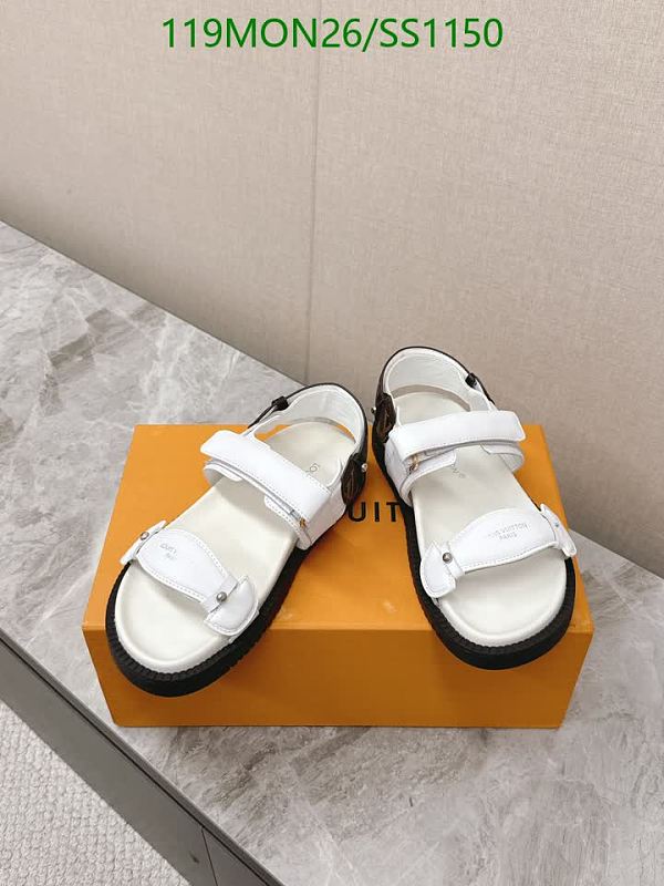 Louis Vuitton Women's White Calf Leather Strap Sandals