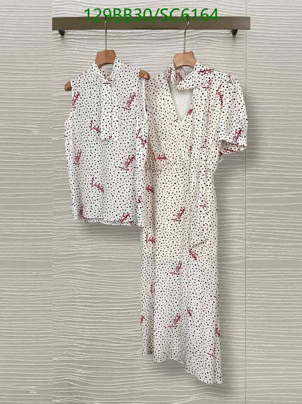 Valentino Women's Real Silk Polka Dot Print Dress and Top Set