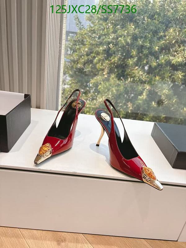 Yves Saint Laurent Women's Red Patent Leather Slingback Heels