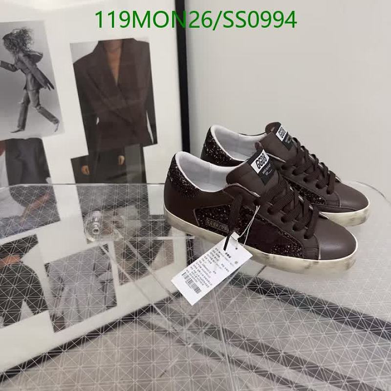 Golden Goose Women's Brown Leather Glitter Sneakers - EU 35-46