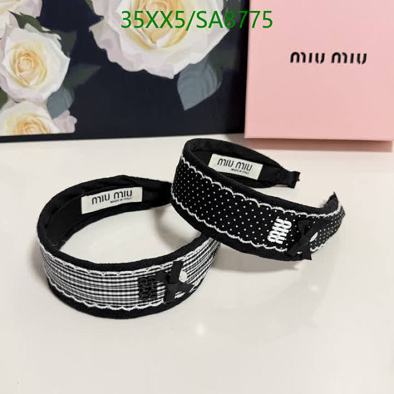 Miu Miu Black Headbands Set - Polka Dot & Gingham with Bows 7 Miu Miu Black Headbands Set - Polka Dot & Gingham with Bows
