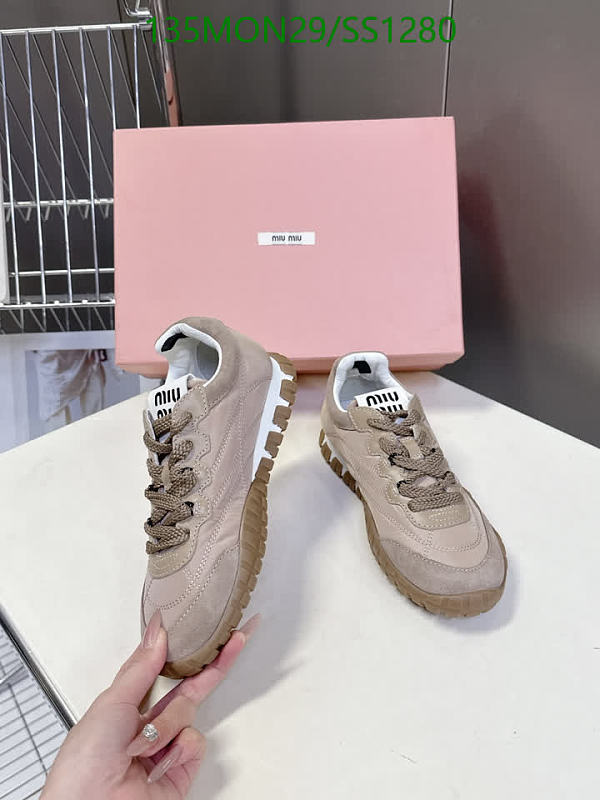 Miu Miu Women's Canvas & Suede Lace-Up Sneakers - Beige