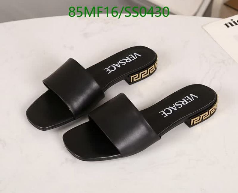 Versace Women's Black Leather Slide Sandals EU 35-42