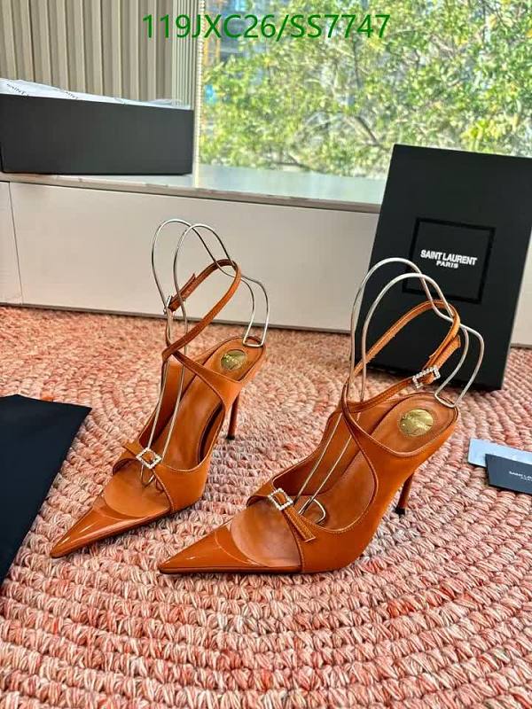 Yves Saint Laurent Women's Orange Real Silk & Leather Heeled Sandals