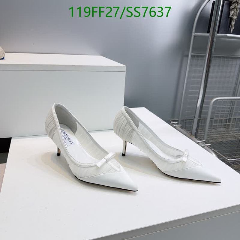 Jimmy Choo Women's White Mesh & Silk Pointed-Toe Pumps with Bow Detail