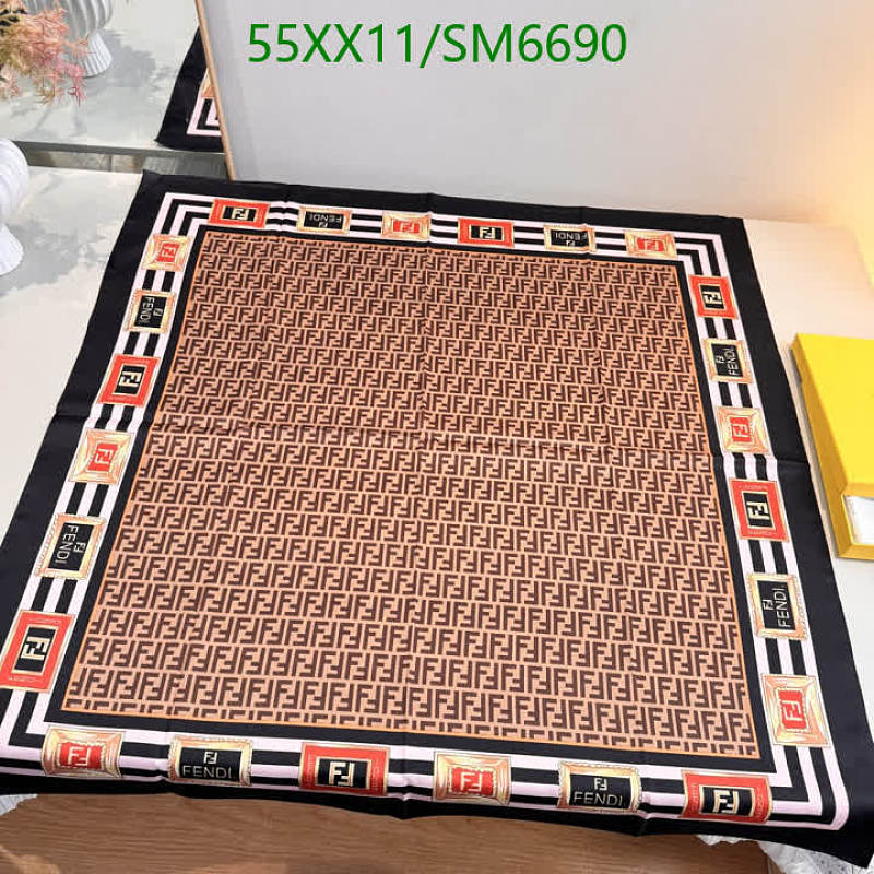Fendi Silk Scarf 90x90cm Real Silk Square Scarf for Women