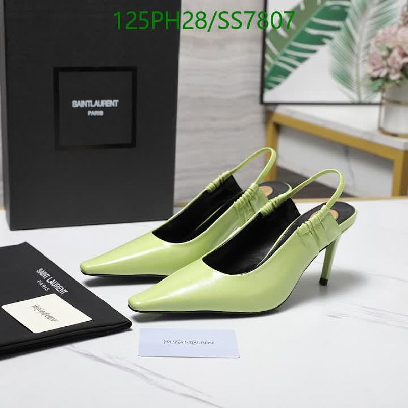 Yves Saint Laurent Women's Slingback Heels - Lime Green Leather