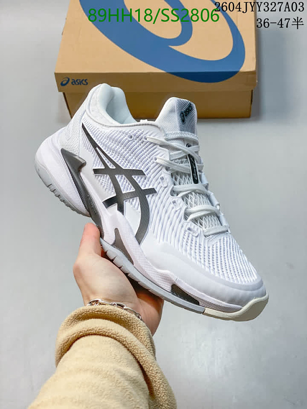 Asics Women's White Genuine Leather Athletic Shoes