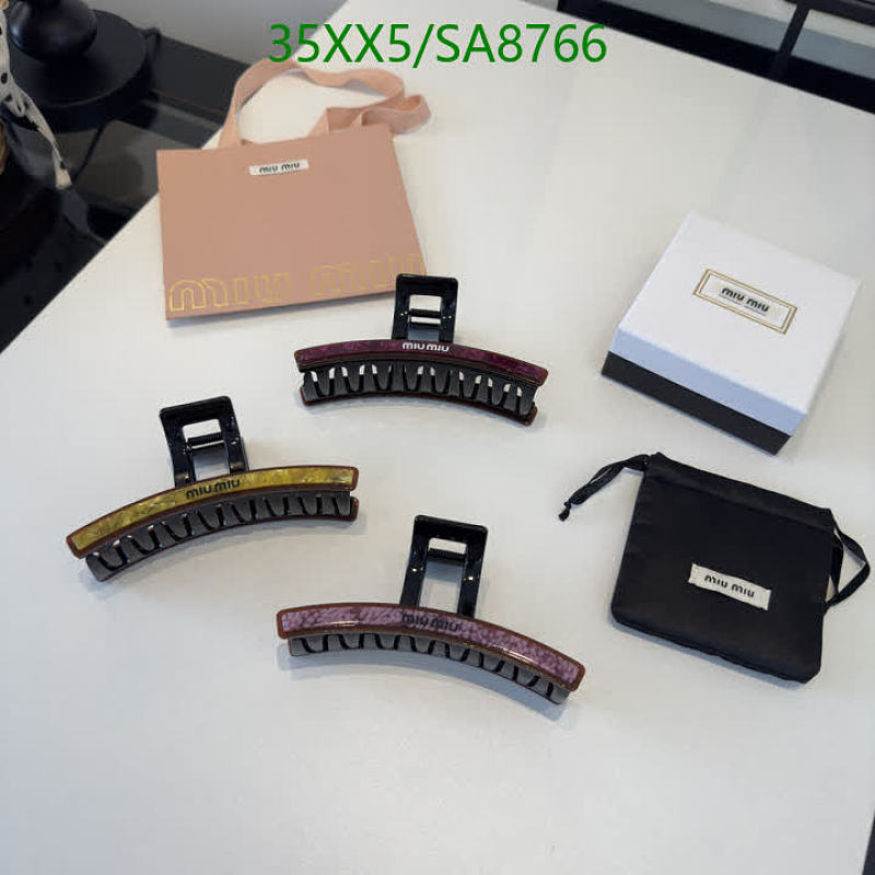 Miu Miu Acetate Hair Claw Clips Set with Pouch