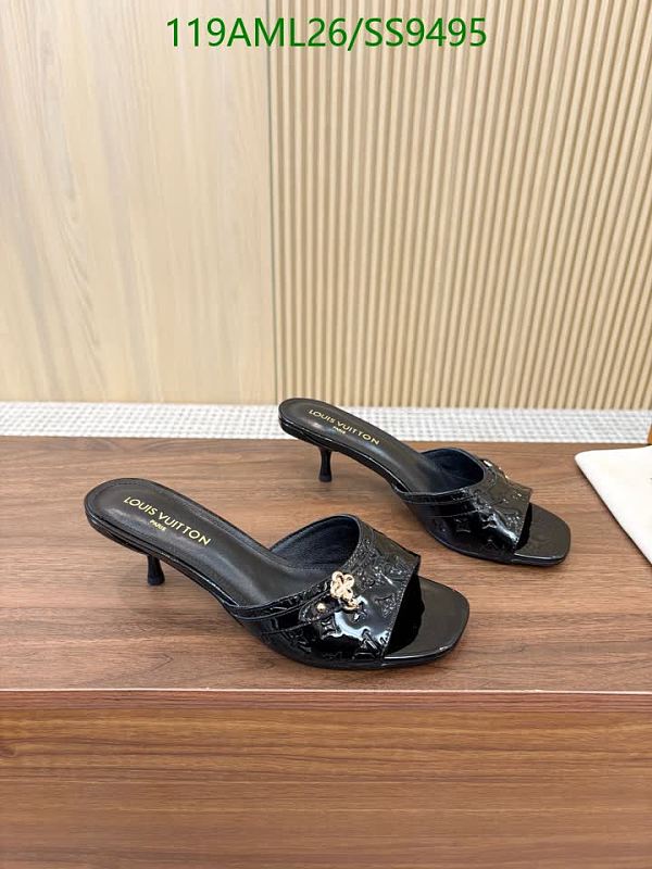 Louis Vuitton Women's Black Patent Leather Heeled Mules - Size EU 35-43