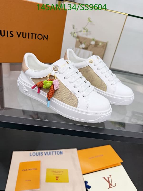 Louis Vuitton Women's Genuine Leather Canvas Low-Top Sneakers