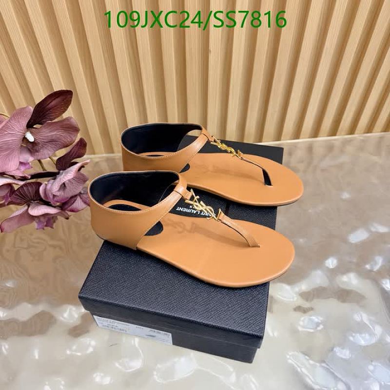Yves Saint Laurent Women's Tan Calf Leather Flat Sandals EU 35-41