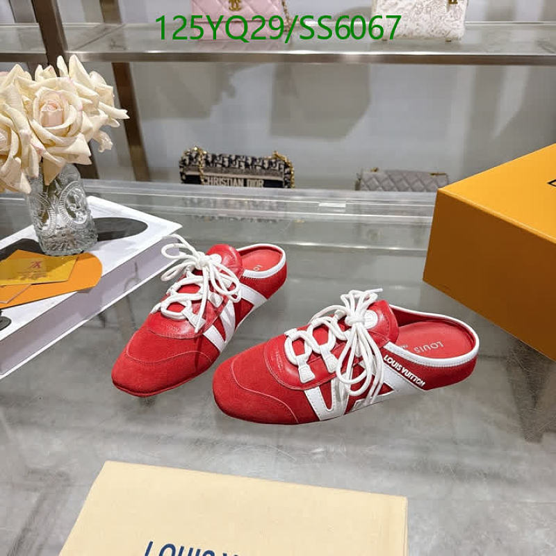 Louis Vuitton Women's Red Suede and Leather Slip-On Shoes