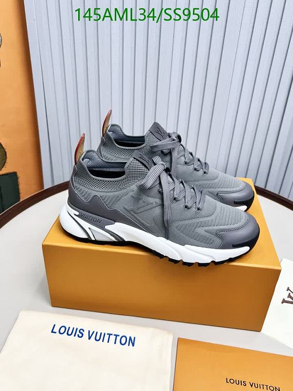 Louis Vuitton Men's Grey Flyknit Mesh Breathable Sneakers