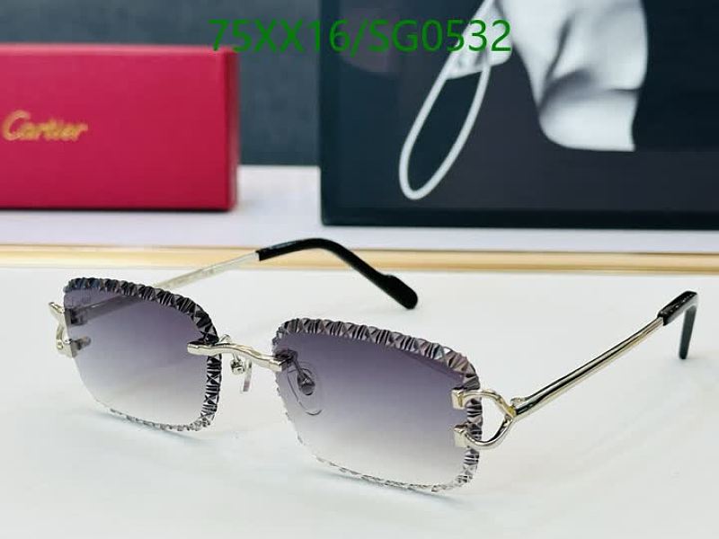 Cartier Rimless Gradient Lens Sunglasses with Silver Metal Frame