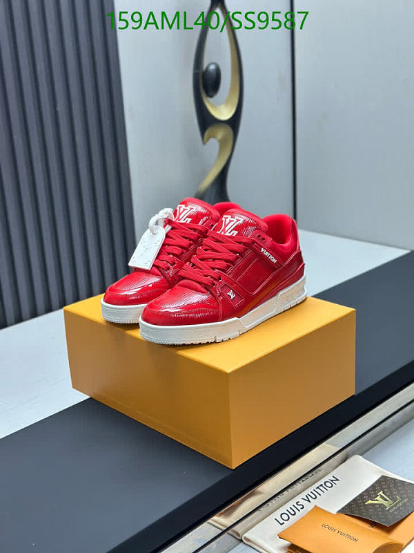 Louis Vuitton Men's Red Patent Leather Low-Top Sneakers
