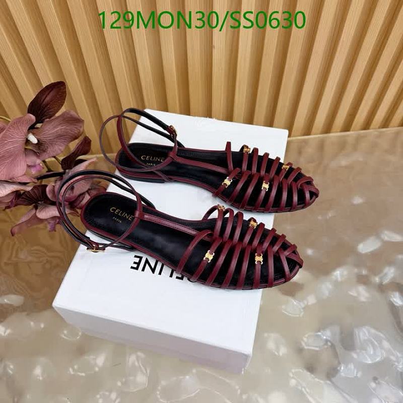 Celinee Women's Burgundy Leather Strappy Flat Sandals EU 35-42