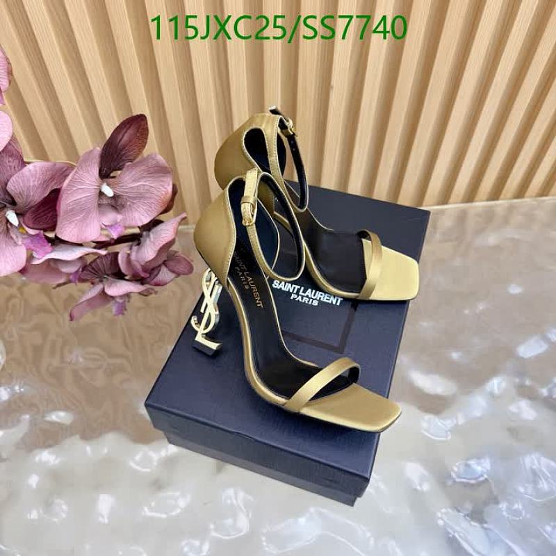 Yves Saint Laurent Women's Gold Patent Leather Stiletto Sandals