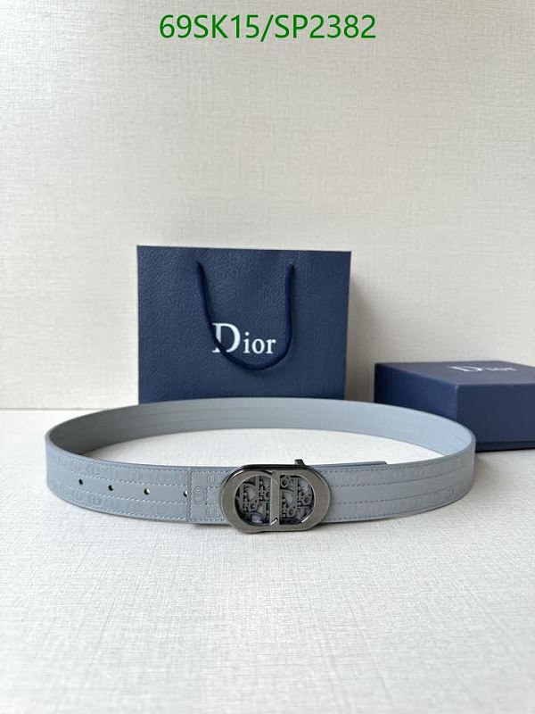 Dior CD Buckle Genuine Leather Belt - Light Blue