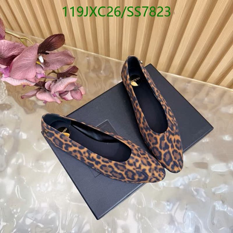 Yves Saint Laurent Women's Leopard Print Sheepskin Ballet Flats