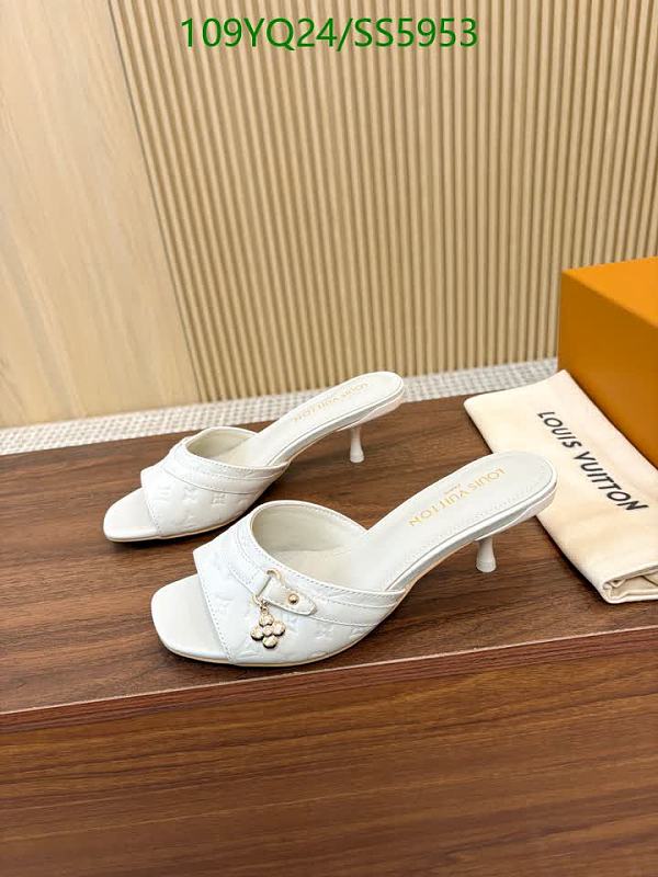 Louis Vuitton Women's White Leather Heeled Mules