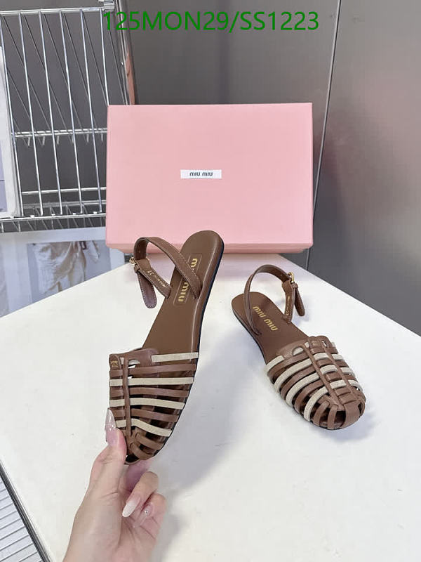 Miu Miu Women's Brown Leather Strappy Flat Sandals EU 35-40