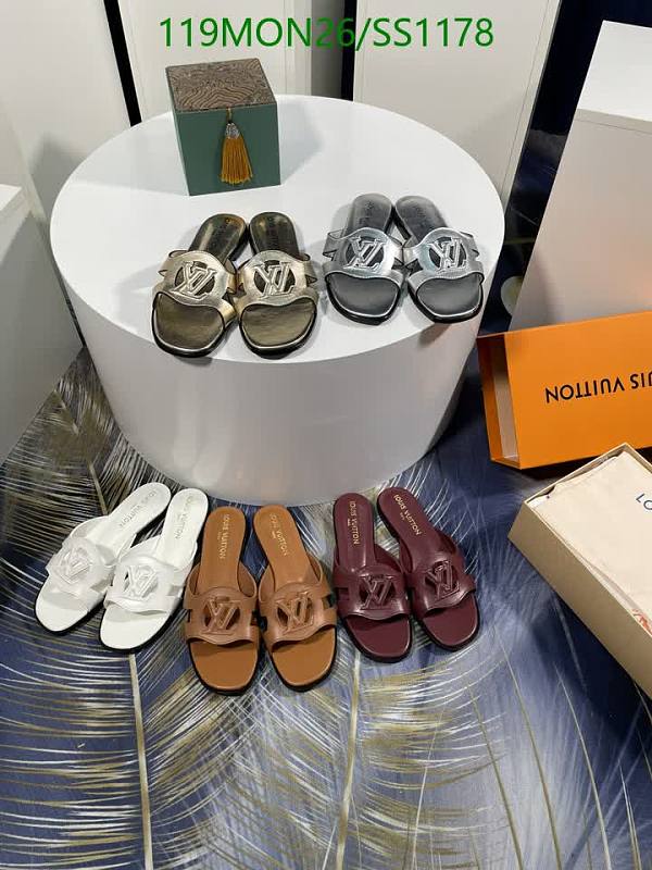 Louis Vuitton Women's Leather Slide Sandals
