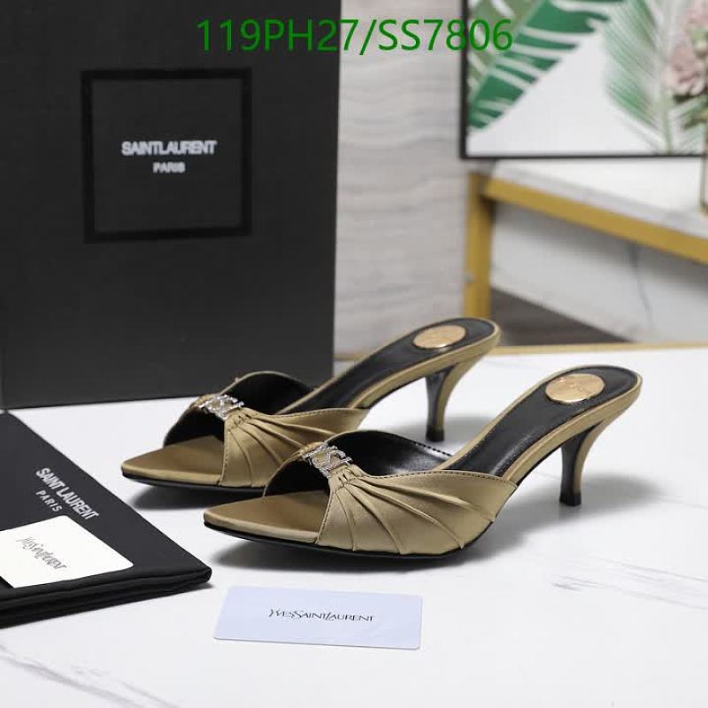 Yves Saint Laurent Women's Silk & Leather Heeled Mules