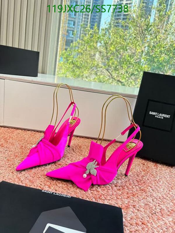 Yves Saint Laurent Women's Pink Silk Slingback Heels with Bow Detail - Size EU 35-42