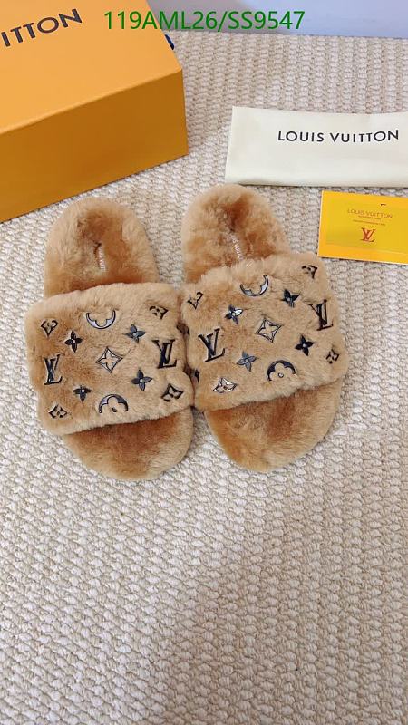Louis Vuitton Women's Genuine Leather Wool Slippers - Cozy & Stylish