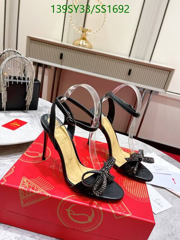 Christian Louboutin Women's Black Crystal Bow Stiletto Heeled Sandals