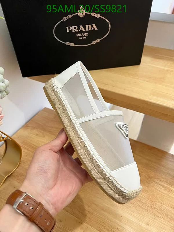 Prada Women's White Mesh & Leather Espadrille Flats - EU 35-41