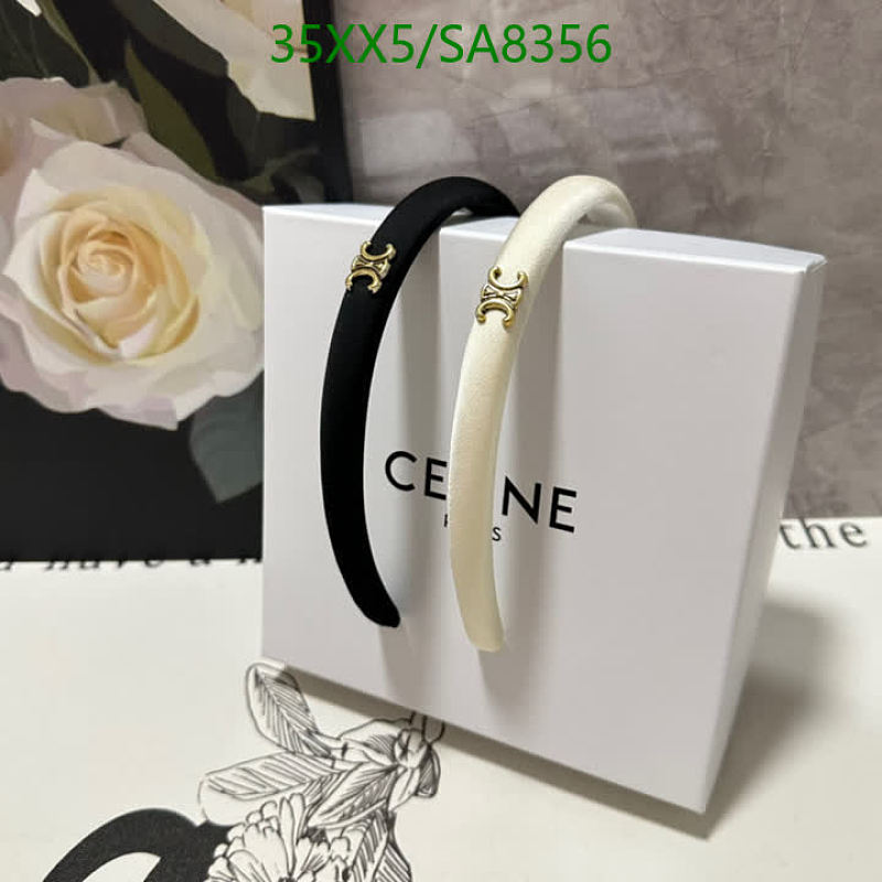 Celinee Headband - Elegant Black and Cream with Gold Triomphe Logo