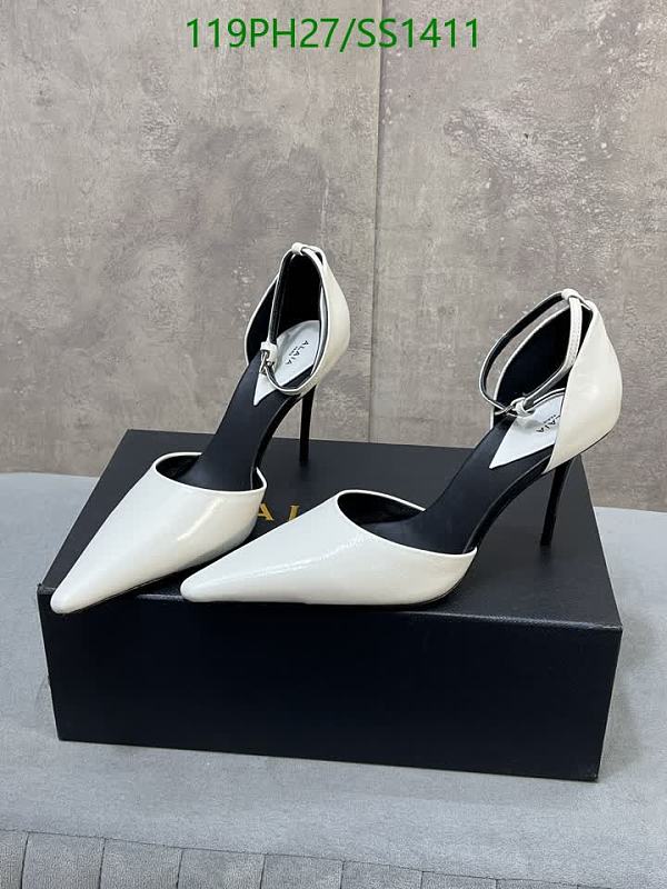 Alaia Women's Patent Leather Pointed Toe Stiletto Heels - White