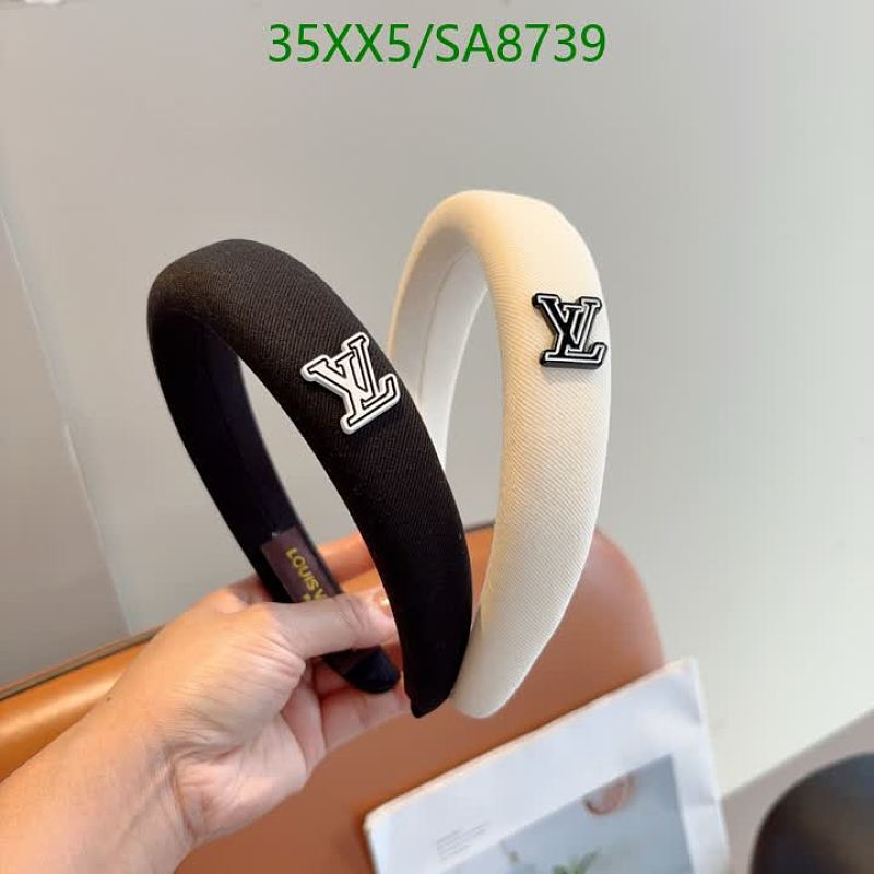 Louis Vuitton Padded Headband - Black & Cream Logo