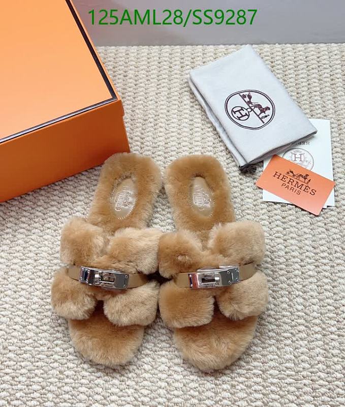 Hermès Women's Sheepskin Furry Slides Slippers Beige EU 35-43