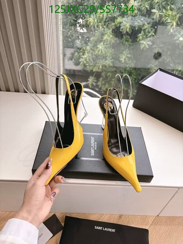 Yves Saint Laurent Women's Yellow Patent Leather Pointed Toe Heels