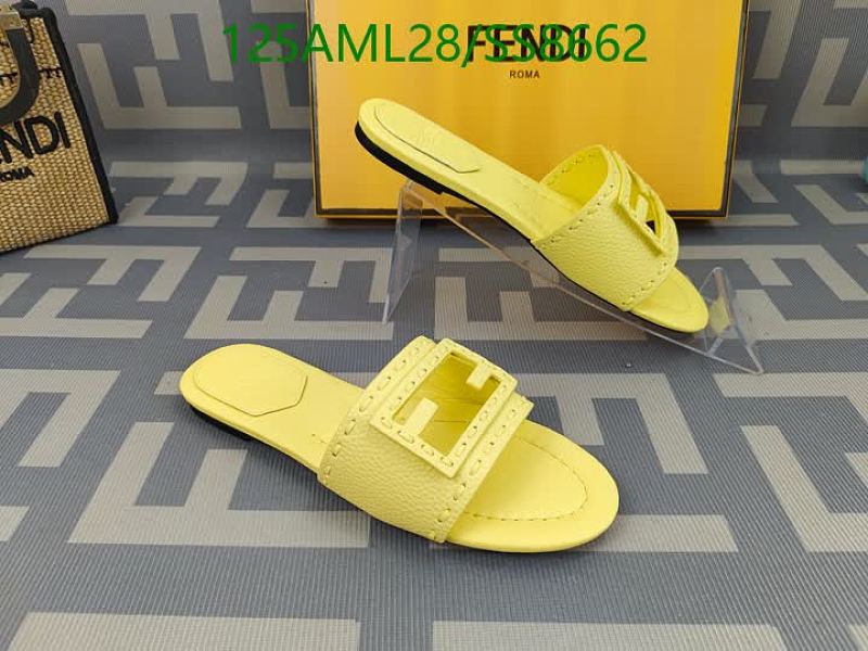 Fendi Women's Yellow Leather Slip-On Slides - EU 35-42