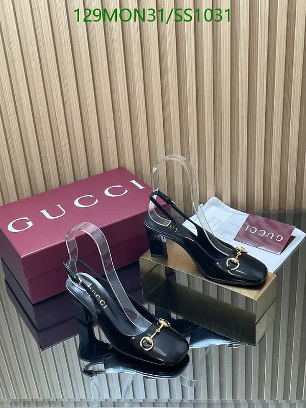 Gucci Women's Black Slingback Heel Shoes with Horsebit Detail 10 Gucci Women's Black Slingback Heel Shoes with Horsebit Detail