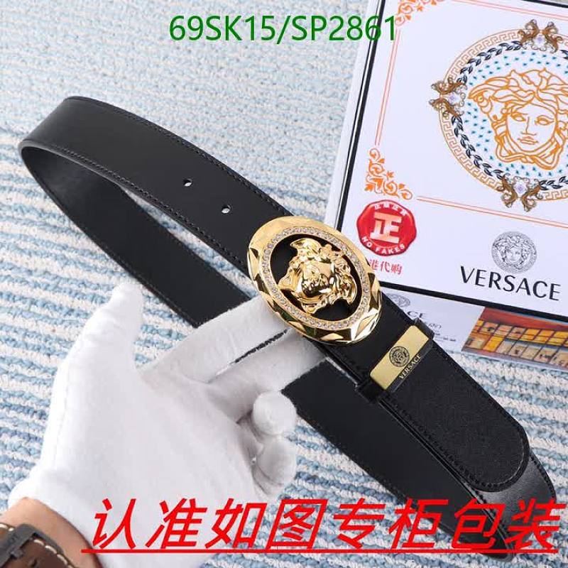 Versace Medusa Buckle Belt in Genuine Leather